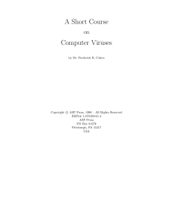 A Short Course Computer Viruses