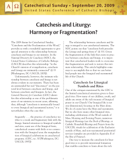 Catechesis and Liturgy: Harmony or Fragmentation?