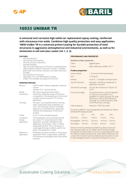 16933 UNIBAR TR Product Datasheet Sustainable Coating Solutions
