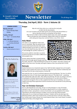 Thursday, 2nd April, 2015 - Term 1 Volume 10