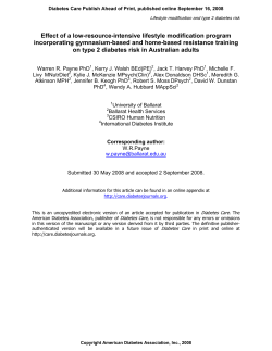 Effect of a low-resource-intensive lifestyle modification program