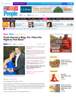 Paula Garces`s Blog: Do I Have the Right to Feel Blue?