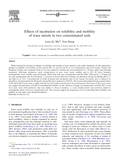 Effects of incubation on solubility and mobility of