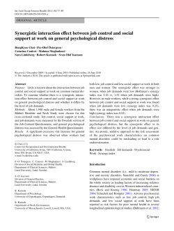Synergistic interaction effect between job control and social support