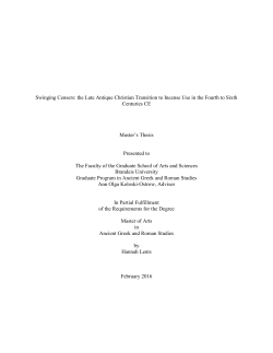 Swinging Censers: the Late Antique Christian Transition to Incense