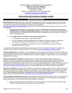 Colorado Division of Registrations