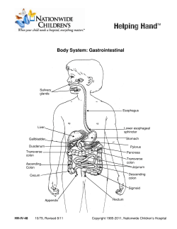 Body System: Gastrointestinal - Nationwide Children`s Hospital