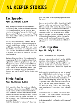 GoalKeeper Profiles - Eastern Suburbs AFC