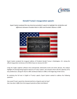 Donald Trump`s inauguration speech