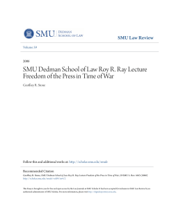 SMU Dedman School of Law Roy R. Ray Lecture
