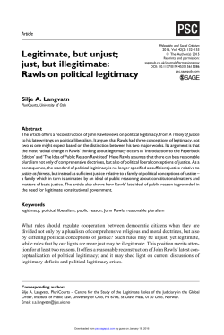 Rawls on political legitimacy