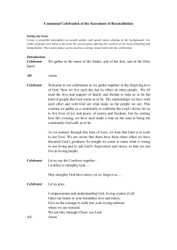 Communal Celebration of the Sacrament of Reconciliation