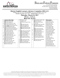 minutes - Eastlake High School - Sweetwater Union High School