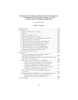 277 REGULATING HYDRAULIC FRACTURING IN