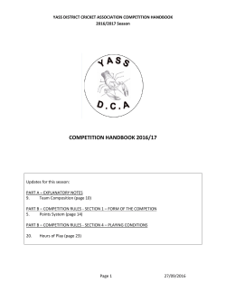competition handbook 2016/17 - Yass District Cricket Association