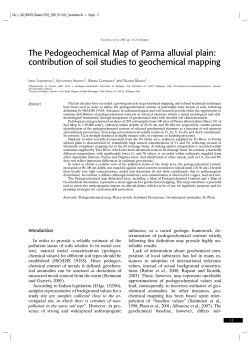The pedogeochemical Map of Parma alluvial plain