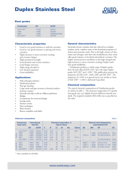 Duplex Series - Outokumpu Armetal