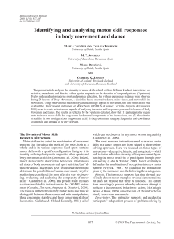 Identifying and analyzing motor skill responses in body movement