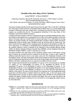 Checklist of the shore fishes of New Caledonia