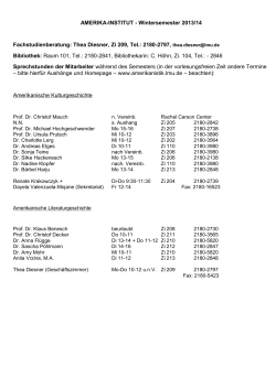 Winter term 2013/14 - American History, Culture and Society