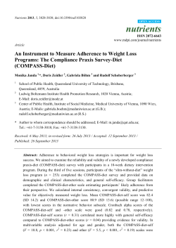 An Instrument to Measure Adherence to Weight Loss Programs