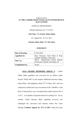 Judgment Sheet - Lahore High Court
