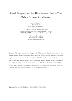 Spatial, Temporal and Size Distribution of Freight Train Delays