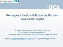 Dr. Janet Feigenbaum, Senior Lecturer UCL Consultant Clinical