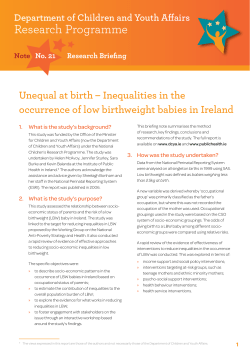 Unequal at Birth - Department of Children and Youth Affairs