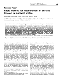 Rapid method for measurement of surface tension in