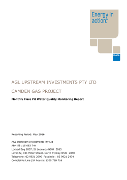 May 2016 Flare Pit Water Quality Monitoring Report