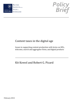 Content Taxes in the Digital Age - Reuters Institute for the study of