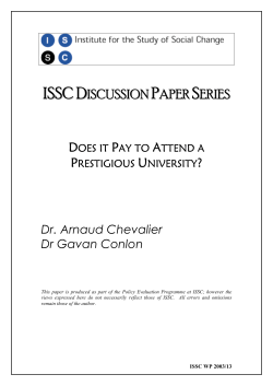 Does it Pay to Attend a Prestigious University?