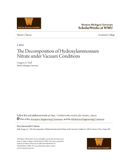 The Decomposition of Hydroxylammonium Nitrate under Vacuum