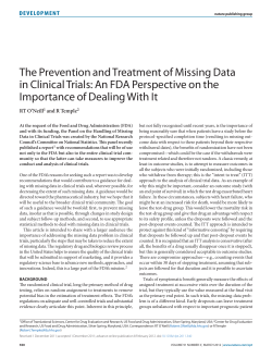 The Prevention and Treatment of Missing Data in Clinical Trials: An