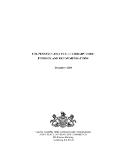 TABLE OF CONTENTS - Joint State Government Commission