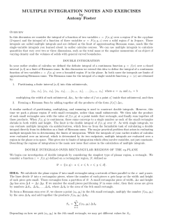 MULTIPLE INTEGRATION NOTES AND EXERCISES by