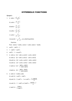 hyperbolic functions