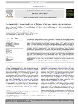 Nichols et al 2012 - Banded Mongoose Research Project