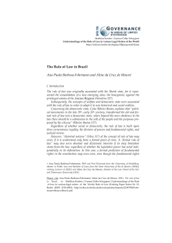 The Rule of Law in Brazil Ana Paula Barbosa-Fohrmann