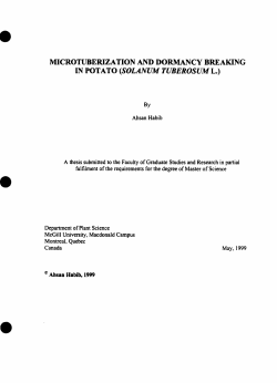 microtuberization and dormancy breaking in potato (solanum
