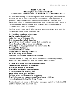 3. Bible MAP - St. Andrew`s Presbyterian Church