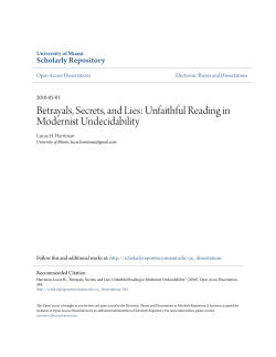 Betrayals, Secrets, and Lies - Scholarly Repository