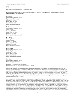 EVALAUATION OF INSECTICIDES FOR CONTROL OF MIXED