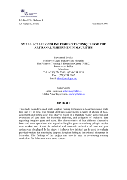 Small scale longline fishing technique for the artisanal - UNU-FTP