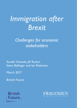 Immigration after Brexit