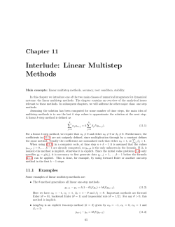 Interlude: Linear Multistep Methods
