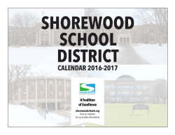 District Calendar - Shorewood School District