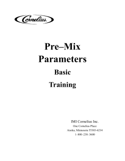 Pre&ndash;Mix Parameters