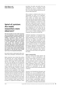 Spiral of cynicism - Institute of Communication Ethics